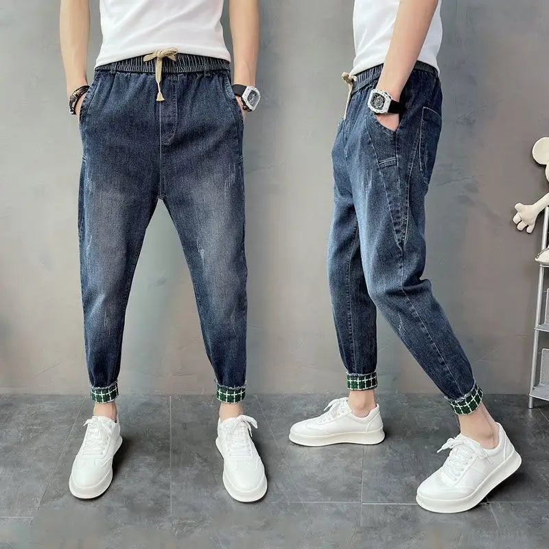 Korean Fashion Harem Jeans Men High Quality Loose All-match Male Jean Trousers 2024 Spring Autumn Trend Straight Leg Denim Pants Street King Limited
