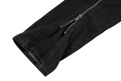 ro style spiral long zipper straight baggy jeans for men and women streetwear y2k pantalones hombre casual denim trousers unique jeans style 3411