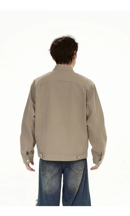 spring autumn fashion motorcycle jacket men stand collar loose casual korean streetwear vintage cargo jackets coat outerwear unique cargo style 215
