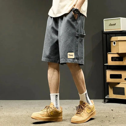 summer american casual retro shorts for men 2025 new loose straight short sweatpant streetwear fashion five point baggy bermudas unique joggers style 328