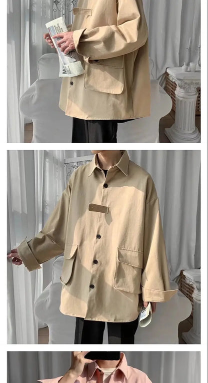 Spring and Autumn Harajuku style jacket men's new loose jacket Korean version of the trendy brand fried street handsome casual Street King Limited