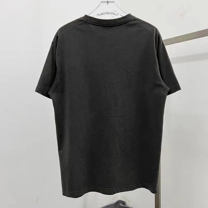 New Vintage Wash T Shirts Men Woman Abstract Luminescence Blue Ribbon Future Warrior Printing Loose Casual Top Tees Street King Limited