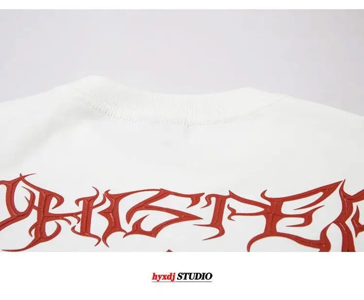 European and American trendy high street niche printed short-sleeved T-shirts for men summer American street tops men clothing Street King Limited