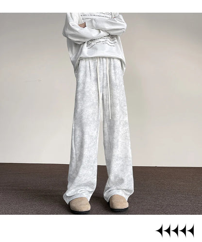harajuku streetwear tie dye casual pants men women wide leg straight mopping trousers oversize korean fashion drawstring pants unique default style 1313