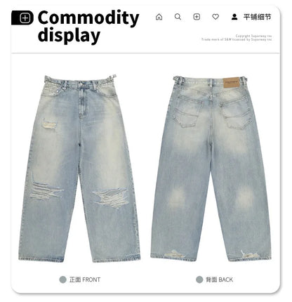 Straight Jeans with torn knees Street King Limited