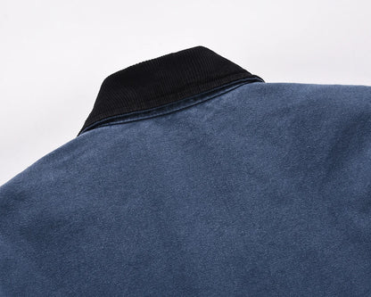casual loose cargo jacket mens lapel spliced long sleeve retro autumn winter outerwear men unique cargo style 203
