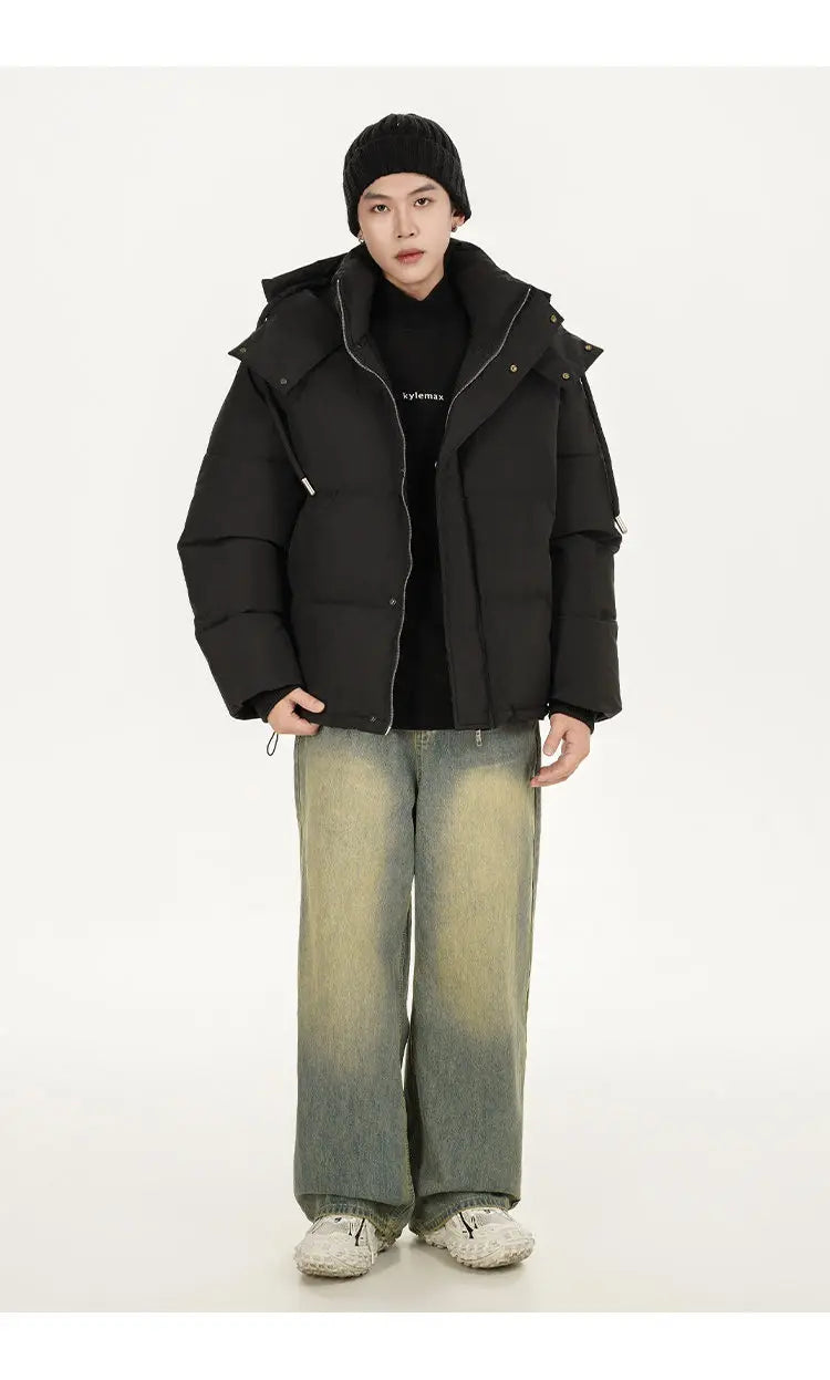 men women winter fashion loose casual cotton padded hooded parkas jacket campus boy gril thicken warm snow coat outerwear unique default style 1063