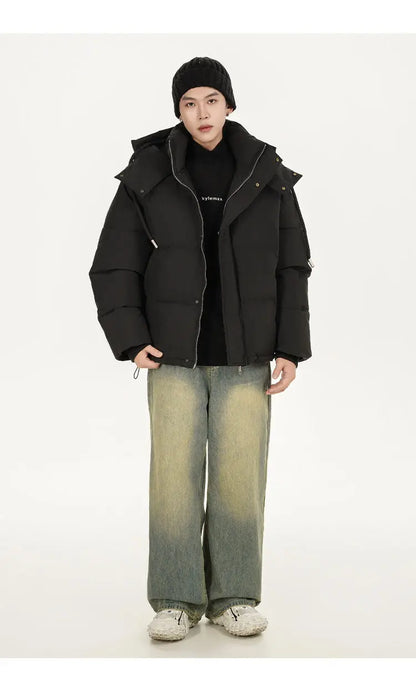men women winter fashion loose casual cotton padded hooded parkas jacket campus boy gril thicken warm snow coat outerwear unique default style 1063