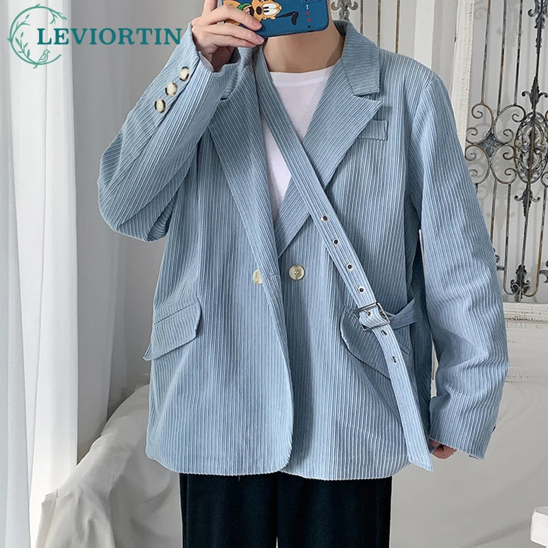 Streetwear Men's Fashion Cotton Suit Blazer Breathable And Comfortable 2023 Autumn Street Handsome Casual Oversize Suit Jacket Street King Limited