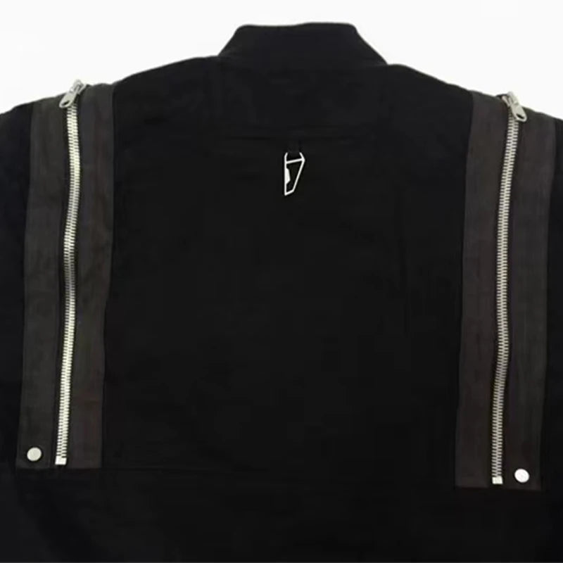 undermycar 2023 deconstructed multi zipper autumn winter flight jacket unique default style 3814