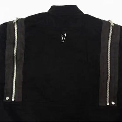 undermycar 2023 deconstructed multi zipper autumn winter flight jacket unique default style 3814