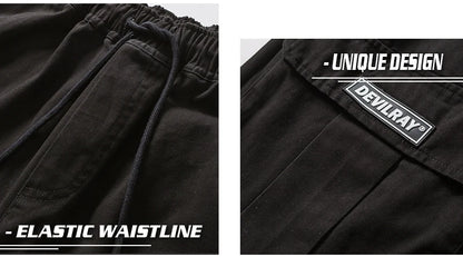 rainbowtouches 2022 tidal current new brand mens cargo pants harajuku fashion tie feet trousers loose safari style boy overalls unique cargo style 674