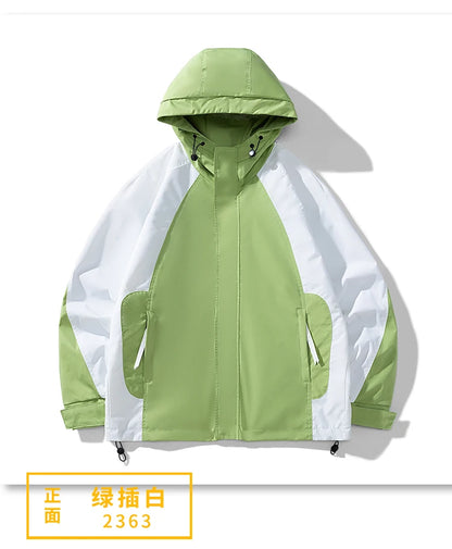 men loose fashion patchwork jacket zip up coats 2024 spring autumn outerwear multi coloured couple windbreaker outdoor coat unique default style 5461