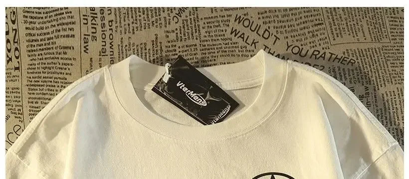 American Retro Street Spider Graphic T-Shirt - Loose Fitting College Style Couple Short-Sleeved Top for Men and Women Summer Street King Limited
