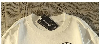 American Retro Street Spider Graphic T-Shirt - Loose Fitting College Style Couple Short-Sleeved Top for Men and Women Summer Street King Limited