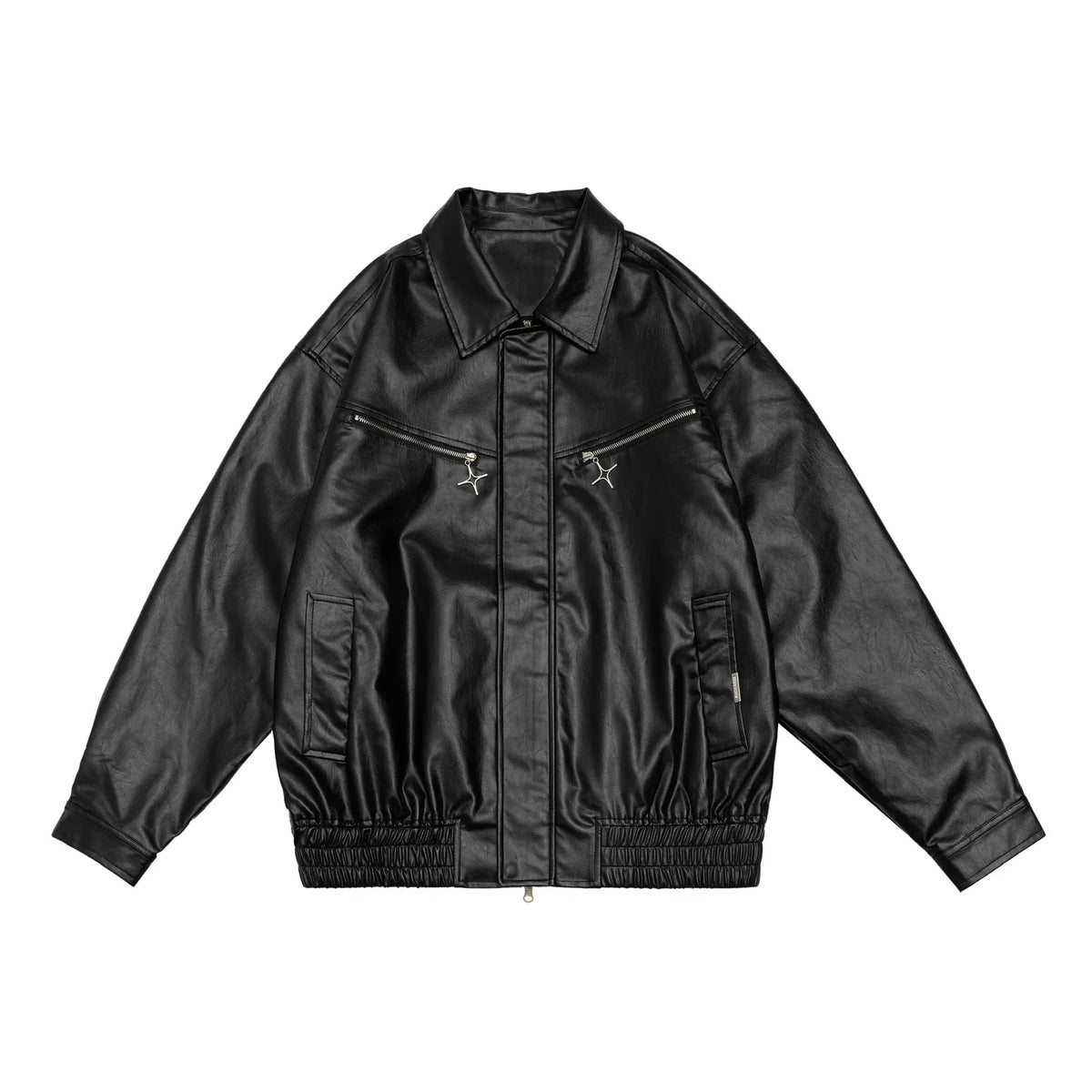 retro motorcycle pu leather jacket mens high street punk zipper decoration loose coats unisex hip hop fashion outwear spring unique default style 2054