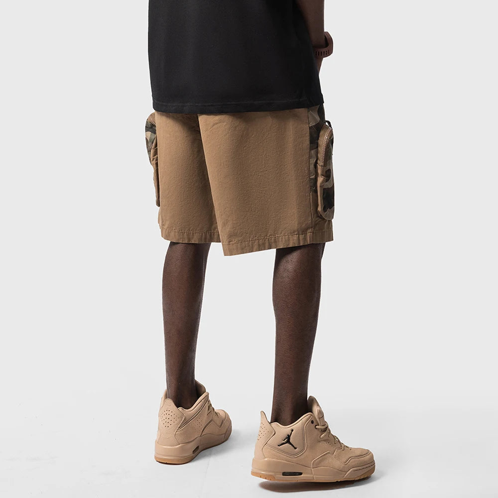 y2k shorts summer american street multi pocket camouflage workwear mens shorts trendy casual five quarter pants mens clothing unique shorts style 443