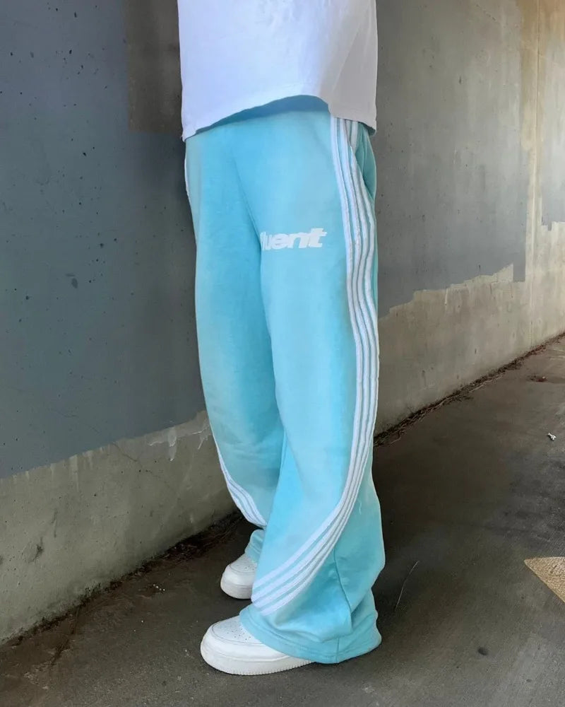 y2k american hip hop rock fashion letter striped nine point pants street fashion brand harajuku retro oversized couple trousers unique default style 3300