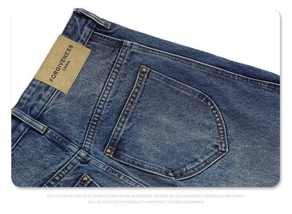 2024 autumn and winter new wave pants wash do old outline jeans unique jeans style 4804