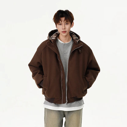 winter cotton padded jacket men women streetwear fashion loose casual hooded woolen bomber parkas jacket thicken coat outerwear relaxed fit trousers