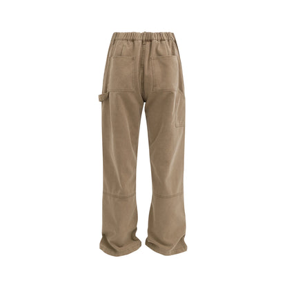 solid color straight casual ropa hombre mens jeans streetwear pocket baggy cargo pants loose casual denim trousers oversized military streetwear pants