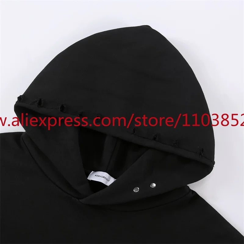 2024 Autumn/Winter High Street Basic Vintage Damaged Hole Loose Hoodie Hoodie Hoodie Hoodie Jacket Long Sleeve Heavy Weight Street King Limited