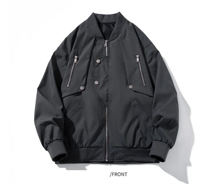 autumn mens zipper bomber jackets aesthetic vintage casual baseball uniform design hip hop street fashion techwear jacket man unique default style 1534