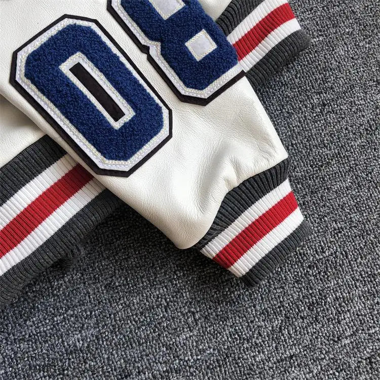 Leather Jacket Men Motorcycle Luxury Designer Embroidery Short Biker Baseball Jackets Y2k Streetwear Winter Bomber Coat White Street King Limited