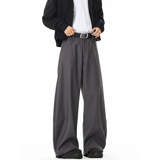 men streetwear fashion loose casual vibe hip hop black gray suit pant women harem pants trousers clean everyday pants