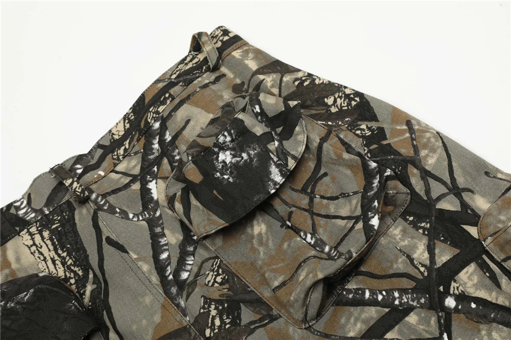 men camouflage cargo shorts 2024 summer fashion tactical shorts cropped pants streetwear hip hop harajuku shorts y2k unique cargo style 1045