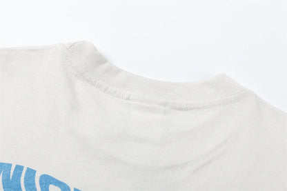 2024 Vintage Retro Print Olded Washed High-Street Cotton Tops T-Shirt For Summer Street King Limited