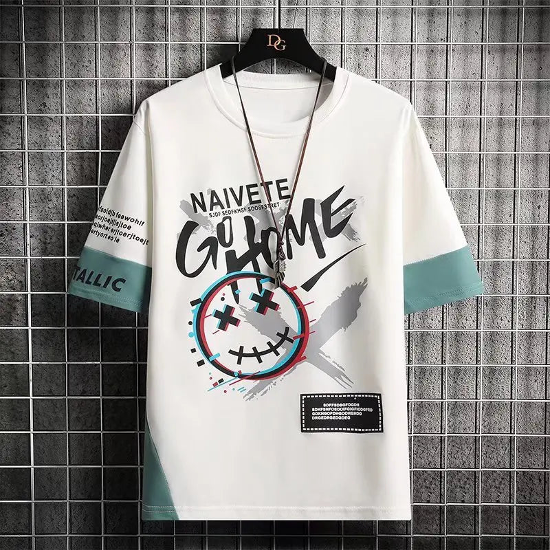 Summer Men's T Shirts Fashion Harajuku Printing Short Sleeve Tops Tee Men Casual Men Clothing Japan Streetwear Trend T Shirt Men Street King Limited