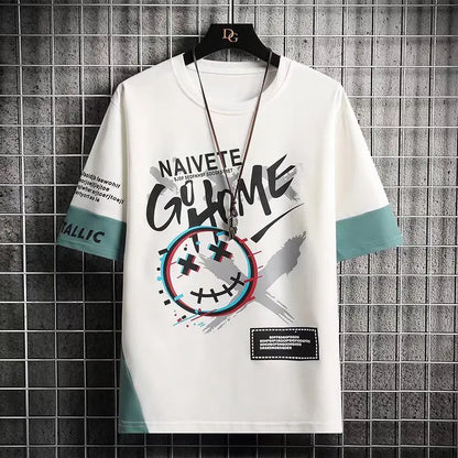 Summer Men's T Shirts Fashion Harajuku Printing Short Sleeve Tops Tee Men Casual Men Clothing Japan Streetwear Trend T Shirt Men Street King Limited