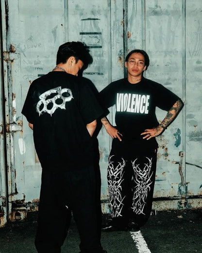 american high street trendy brand loose floor mopping trousers men y2k gothic punk dark style printed oversized trousers women unique default style 3599