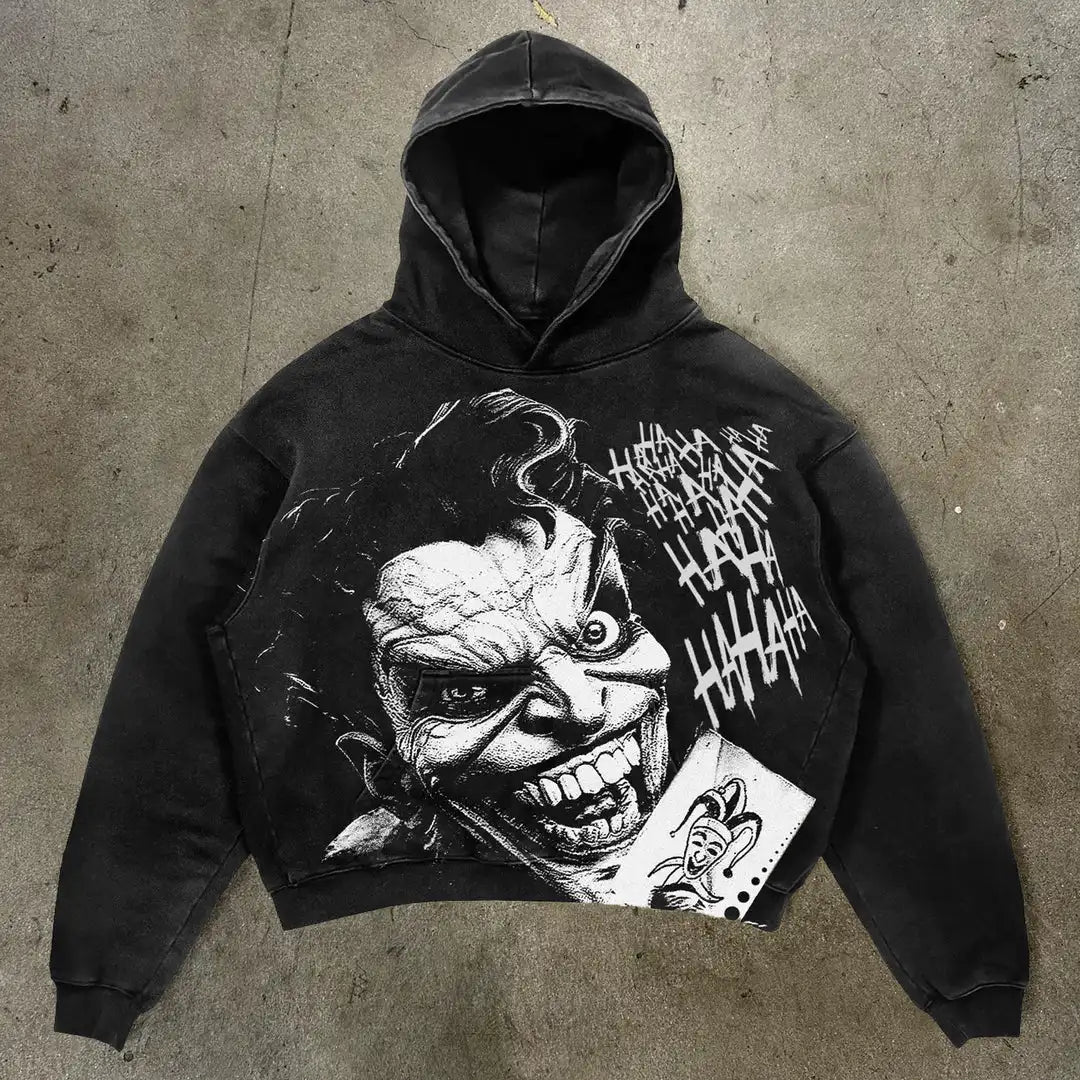 Harajuku Oversized Diamond skull Print Streetwear Hoodie Vintage Streetwear Tops Sweatshirt Goth Hoodies Women Y2k Clothes Street King Limited