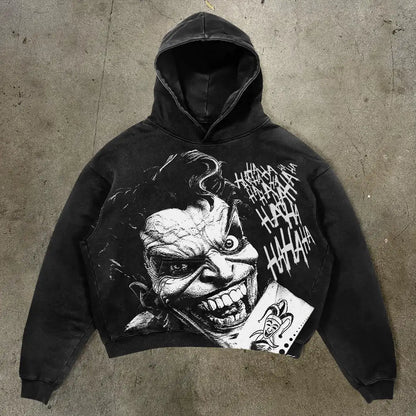 Harajuku Oversized Diamond skull Print Streetwear Hoodie Vintage Streetwear Tops Sweatshirt Goth Hoodies Women Y2k Clothes Street King Limited