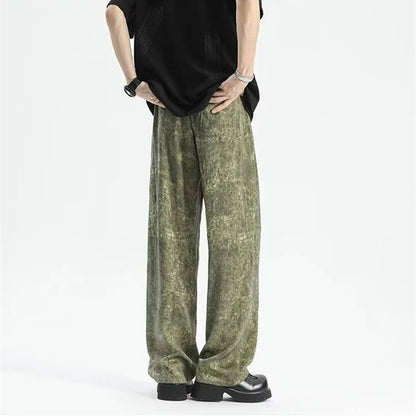2024 goth tie dye corduroy pants mens autumn baggy wide leg straight casual trousers women drawstring hip hop y2k sweatpants sporty tapered joggers