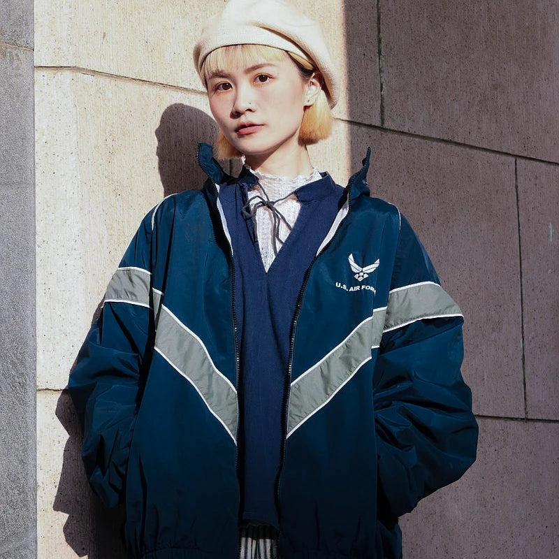 american cargo jacket mens college flight training quick drying color block bomber coat couple high street motorcycle outwear military streetwear pants