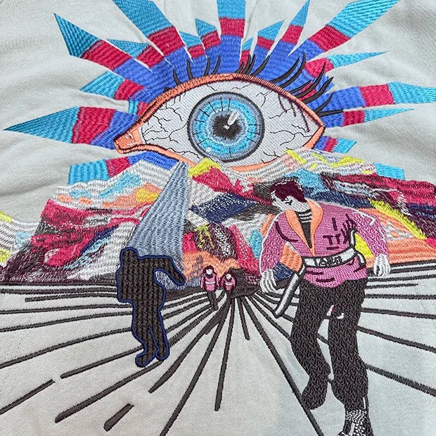 Autumn and winter 2024 new all-seeing eye embroidered hoodie Street King Limited
