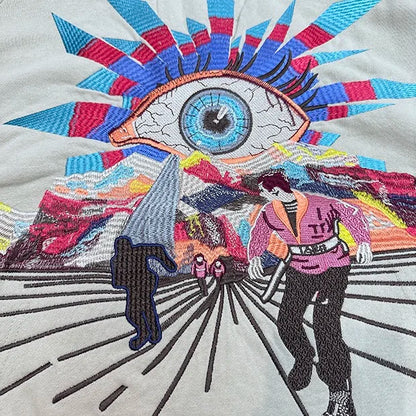 Autumn and winter 2024 new all-seeing eye embroidered hoodie Street King Limited