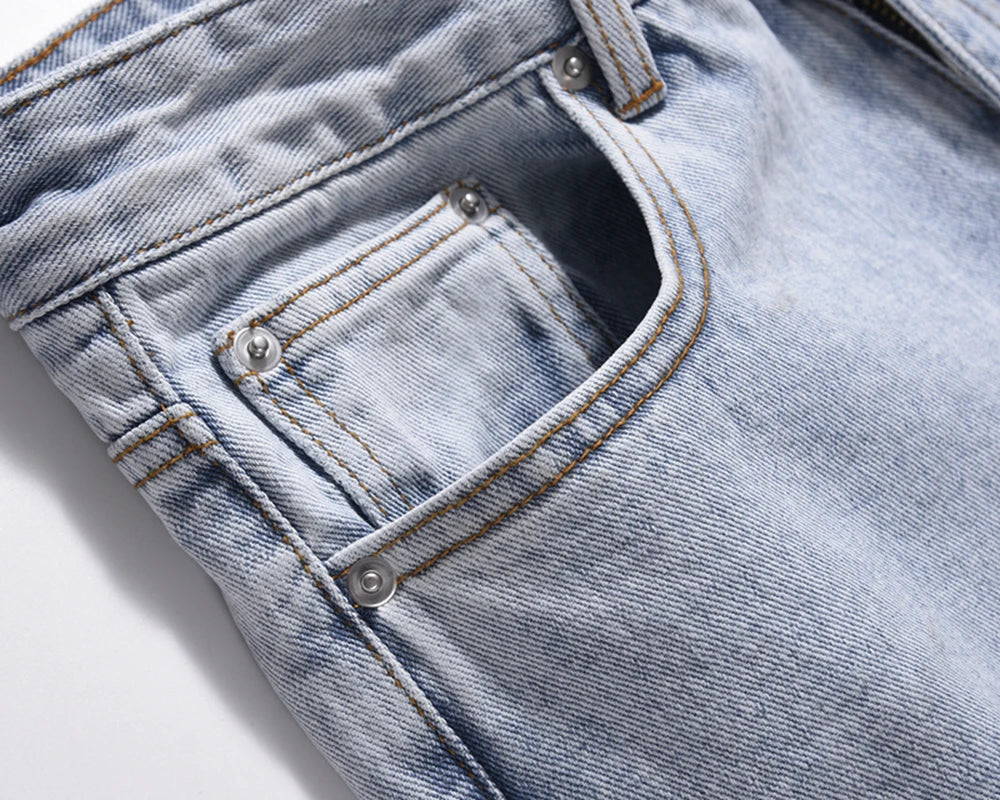 high street vibe style patchwork frayed jeans pants for men retro washed hole ripped casual loose denim trousers oversized 1 unique jeans style 1784