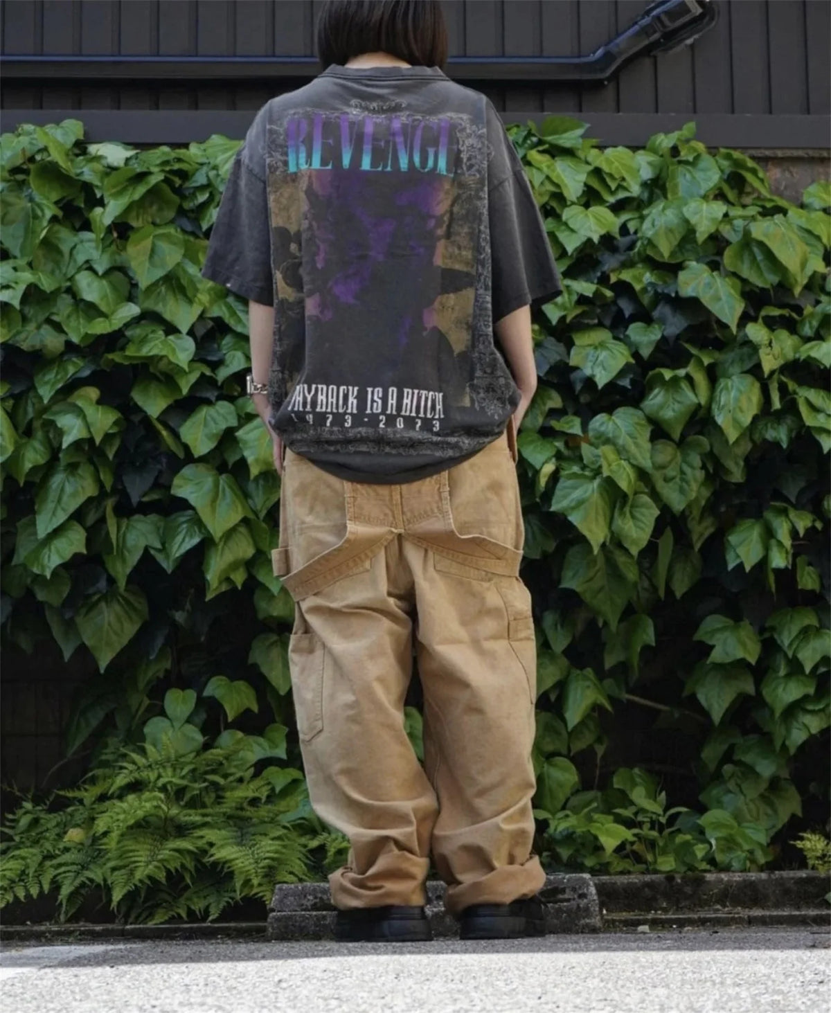 24ss Summer Retro Vintage Portrait Quality Printing High-Street Distressed T-Shirt Tops Street King Limited