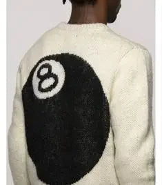 Hip Hop Heavyweight Brushed Billiard Black 8 Mohair Sweater Winter Large Sweater Knit Sweater High Street Loose Sweaters Street King Limited