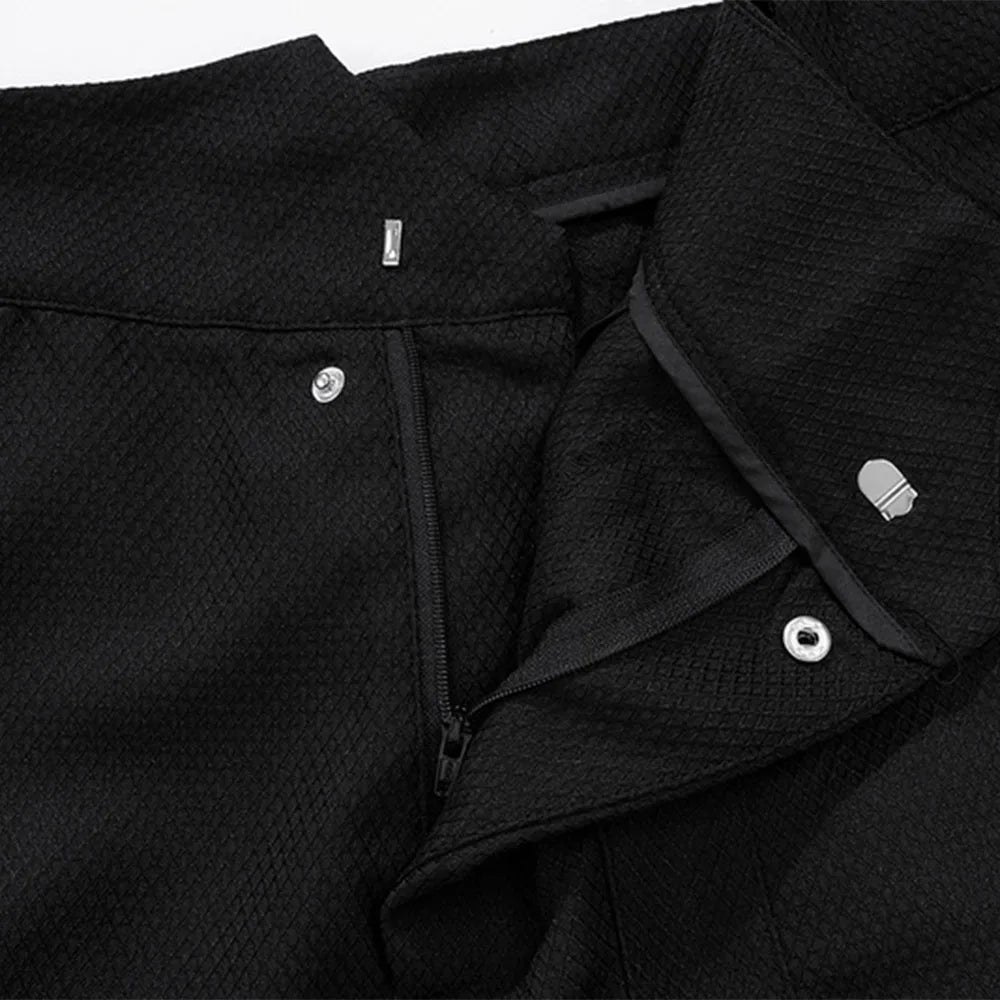 Men High Street Simple Hit Color Line Print Patch Pants Straight Oversized Special Waist Black Sweatpant Fashion Sports Pants Street King Limited