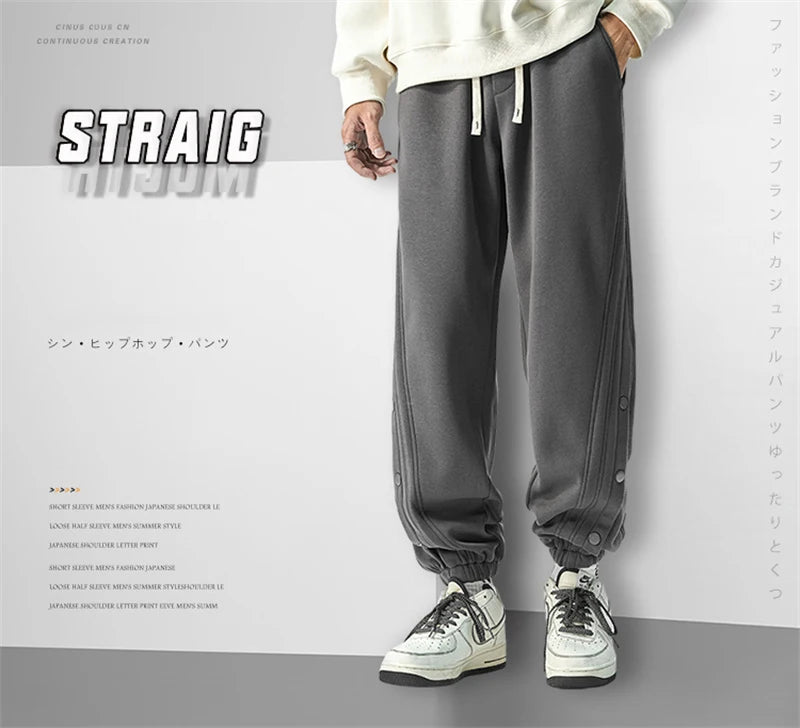 autumn casual joggers sports pants mens high street baggy breasted trousers 2024 new harajuku fashion y2k gym sweatpants unique joggers style 7