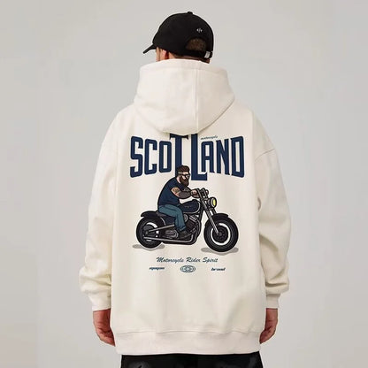 Autumn Motorcycle Men's Printed Hoodies Hip Hop Fashion Streetwear Baggy Sweatshirts Hombre Vintage Pullover Fleece Y2K Hoodie Street King Limited