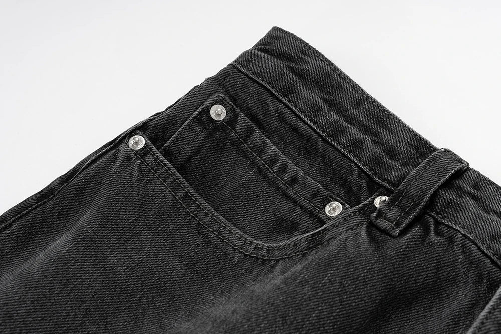 distressed micro rugged mud dyed boot cut jeans unisex straight y2k pantalones hombre casual washed denim pants oversized unique jeans style 1682