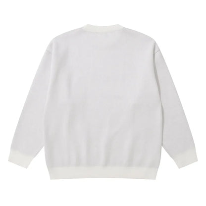Hip Hop Anime Knitted Oversized Sweater Mens Autumn Winter O-neck Long Sleeve Pullover Streetwear New Loose Sweaters Clothing Street King Limited