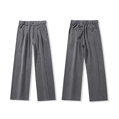 suit pant men korean streetwear fashion loose casual plus size straight suit pant office man commuter pants trousers minimalist street pants