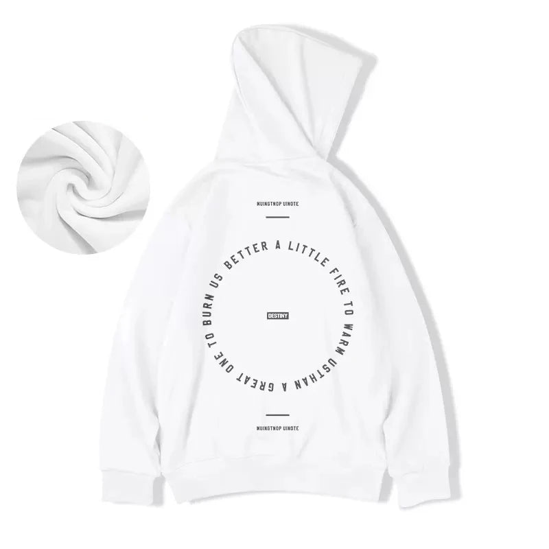 Autumn Loose Pullovers Men Women Destiny Letter Print Hoodies Oversized y2k Hoodie Couples Harajuku Fashion Hooded Sweatshirts Street King Limited